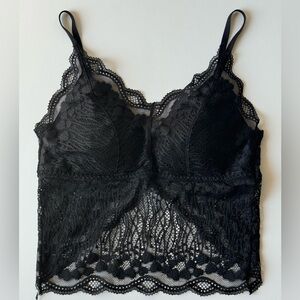 Lingerie style tank top with built-in bra